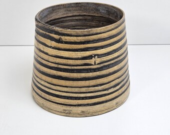 Vintage Woven Bamboo Planter