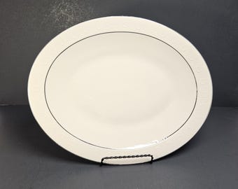 Franciscan Moon Glow Oval Serving Platter 13" Cream With Platinum Trim