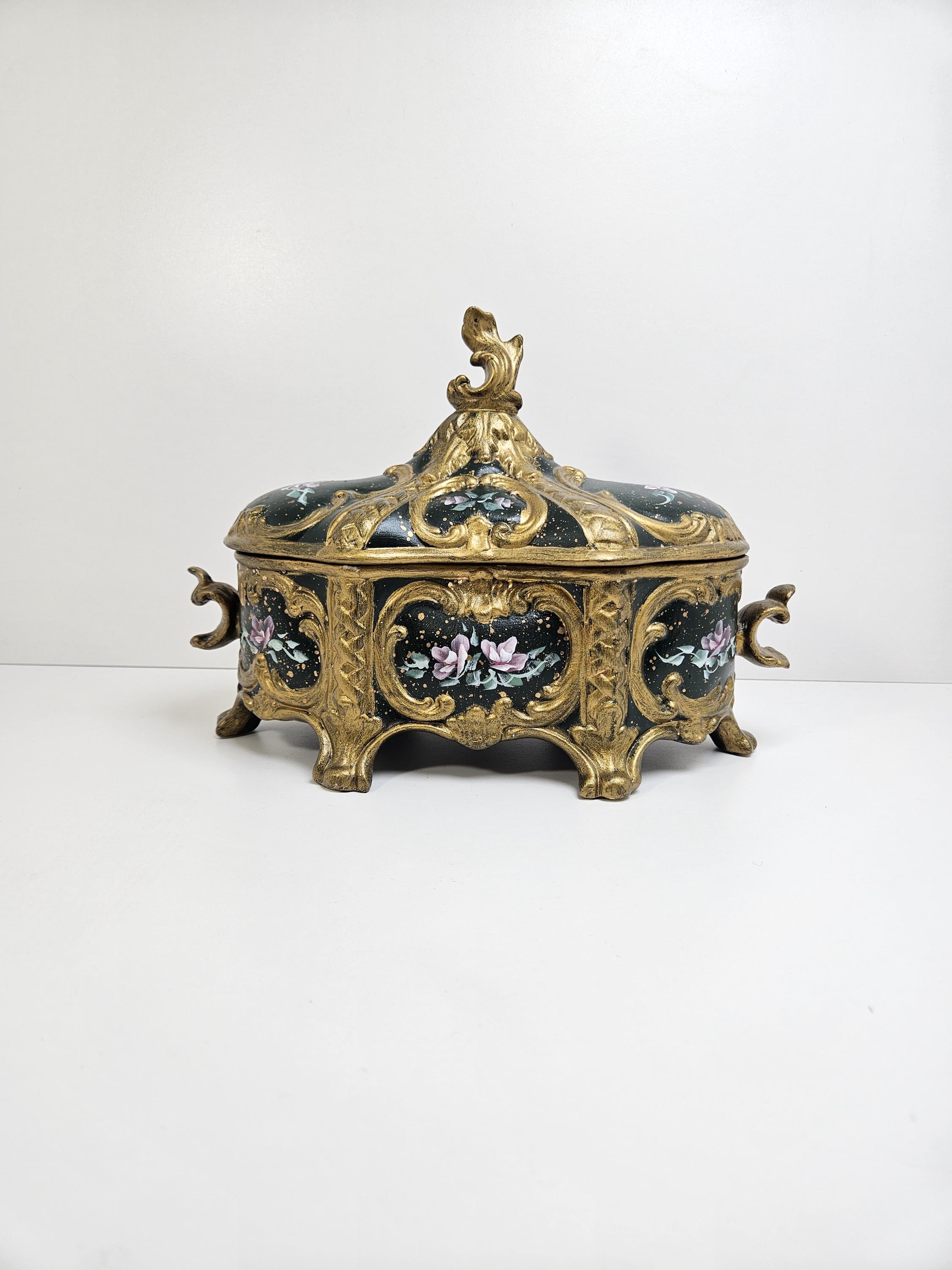 【自宅整理】アンティーク品　金色 Antique Gold Gilded Box - Etsy