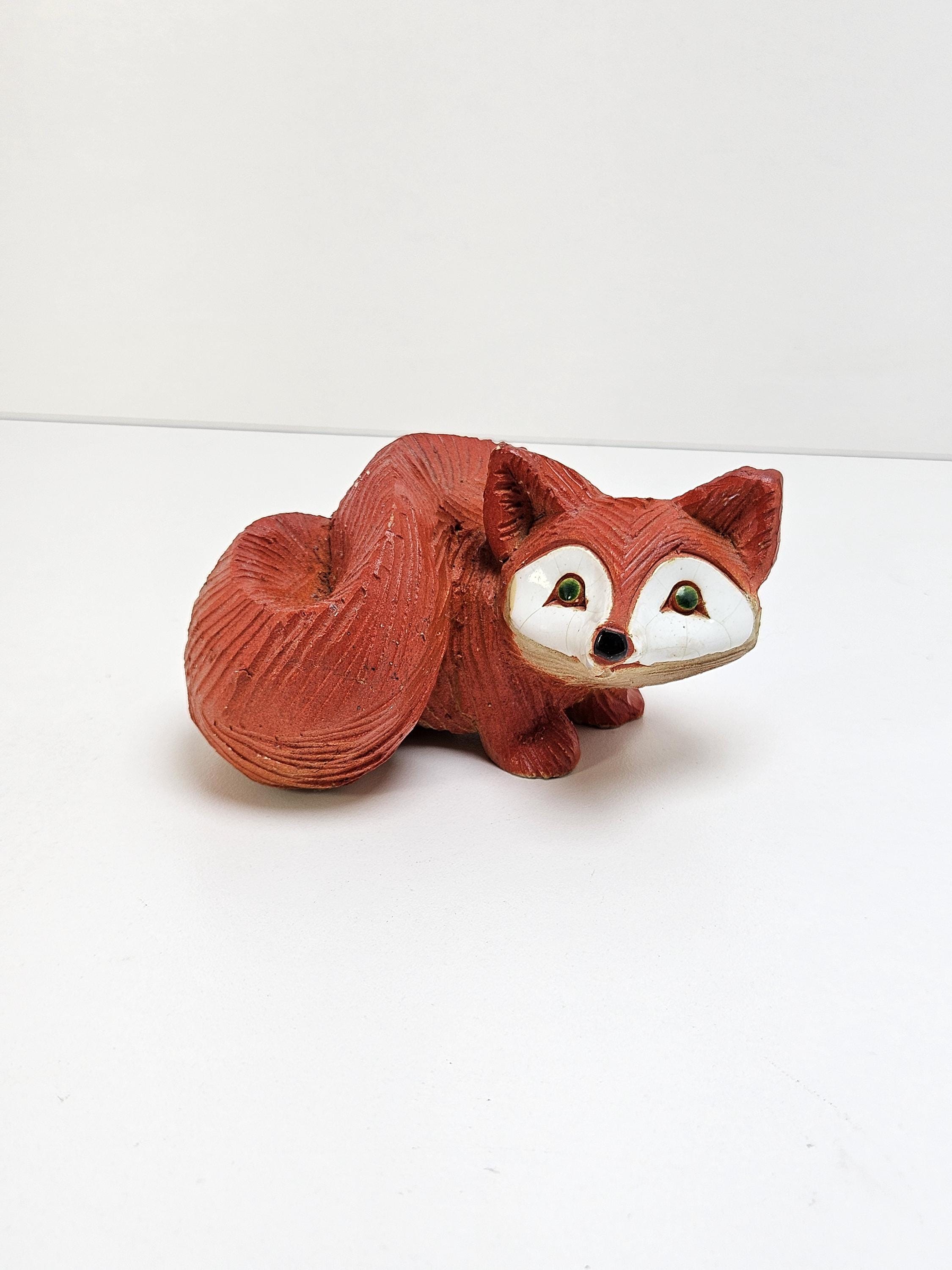 Vintage Artesania Rinconada Red Fox Uruguay Signed Figurine 3.75