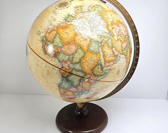 Vintage 12 Inch Replogle World Classic Series Globe Desktop Wood Base 1999 - 2000