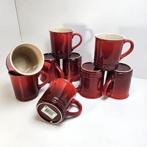 Le Creuset Set Of 4 Mugs Cerise Red Reviews | Crate & Barrel - View #14