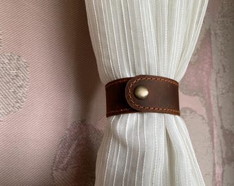 Leder Vorhang Raffhalter (2er Set): Minimalistische Fensterdekoration