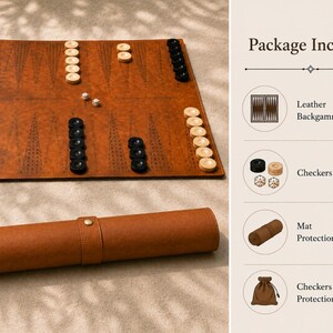 Personalized leather board game featuring elegant laser engraving and handcrafted details.