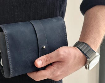 Handmade Leather Charger Holder, Cable Organizer Christmas Gift for Dad, Husband, Boyfriend