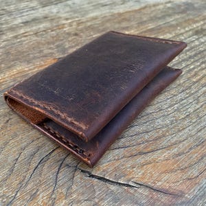 Handmade Leather Card Holder Wallet: Bifold Front Pocket Wallet