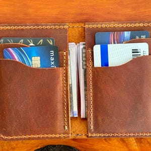 Leather Card Holder Wallet, Handmade Leather Bifold Wallet, Front Pocket Wallet, Personalized Leather Wallet