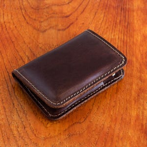 Handmade Buttero Leather Bifold Wallet: Slim Front Pocket Card Holder