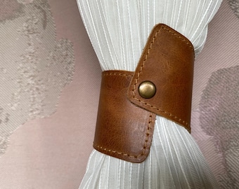 Leder Vorhang Raffhalter: Handgemachte Minimalist Raffhalter (2er Set)