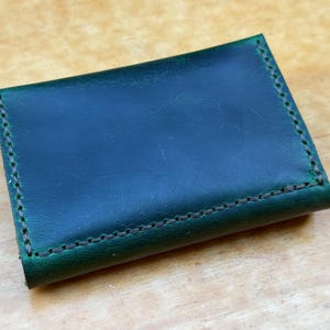 Handmade Leather Card Holder Wallet: Calf Leather Bifold, Personalized