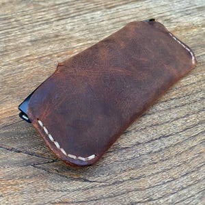 Handmade Leather Glasses Case: Personalized Calf Leather Eyeglass Cover