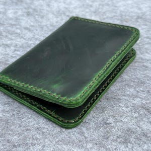 Handmade Leather Bifold Wallet: Calf Leather Card Holder