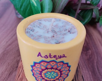 Personalized Soya Wax Candle, Vegan Handmade Home Decor Candle, Mandala Painting Candle