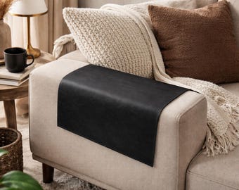 Leather Sofa Armrest Cover | Genuine Leather Sofa Protector | Couch Headrest Cover | Custom Size | Handmade Furniture Cover