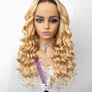Golden big wave wig KF9233