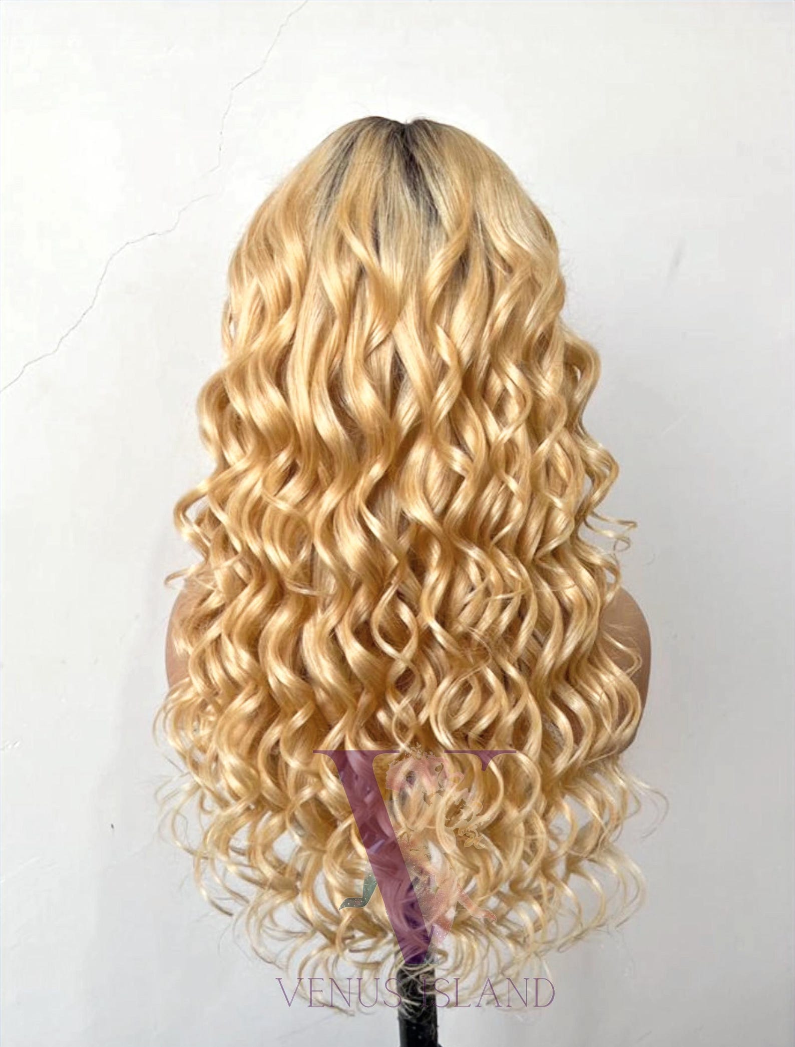 Review for Golden wool curly wig yv31167