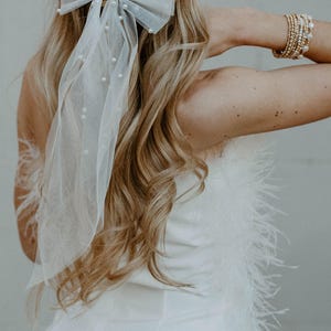 Pearl Cathedral Veil with Comb Elegant Floor-Length Fingertip Options Wedding Accessory image 7