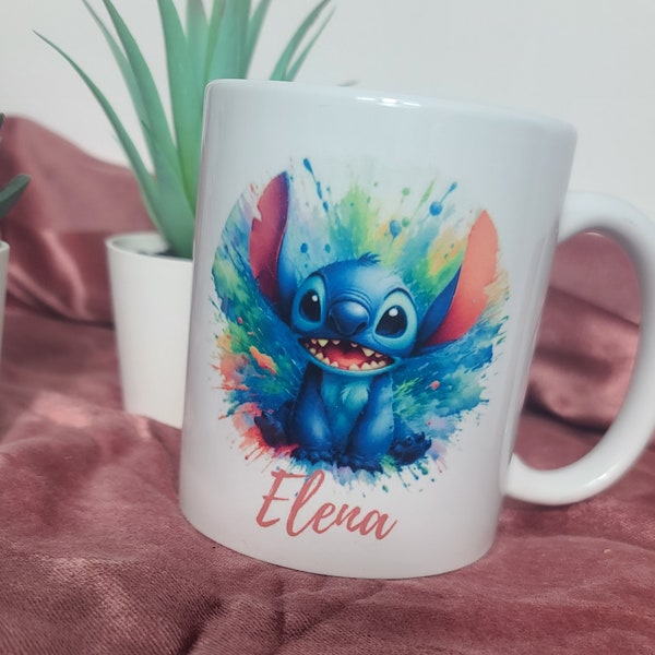 MUG Stitch Personnalisé | Idée Cadeau Mug Tasse Stitch Enfant Famille Personnalisé