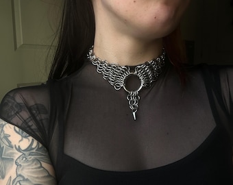 Selene’s Tears Choker | Handmade Stainless Steel Chainmail