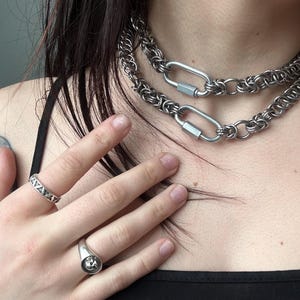 Gemini Necklace Pair | Handmade Stainless Steel Chainmail