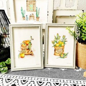 Oranges framed original watercolor painting image 3