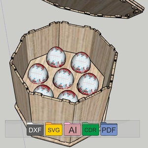 Easter egg box  - SVG CDR Vector plans - Diy Box - DXF files for laser. Digital template,Wooden  Box 3mm,Egg Carton,easter laser cutting