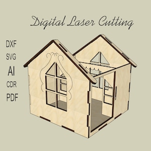 Лазерная резка диорамы церкви, modelo 3D para резки фанеры, цифровой файл, DXF, SVG, 3 mm