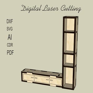 Doll&#39;s Cabinet with Shelves for Barbie - Miniature Plywood Furniture 1:12, DIY Coloring Kit, Dollhouse Accessories