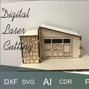 scale 1/64 ,Digital File Diorama,Garage,Wood laser cutting kit for making dioramas/models that you can create yourself,Plywood Diorama,