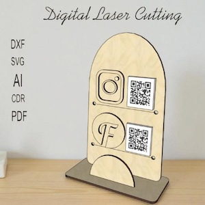 Porte-cartes de visite, fichiers découpés au laser, modèle en bois (svg, cdr, dxf, ai, pdf)