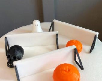 Mini set de décorations d'Halloween : citrouilles imprimées en 3D, tête de mort et fantôme | Diorama effrayant