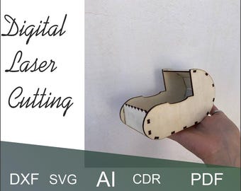 Cuna de bebé cortada a láser: madera contrachapada de 3 mm, archivos SVG para habitación de recién nacidos, plantilla de cuna DIY