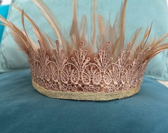 Gold feather crown