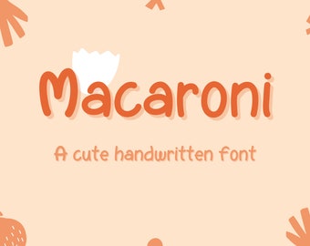 Macaroni font | cute Handwritten Font Goodnotes Simple Font Study Digital Note Cute Font Font Planner download font Handwriting font