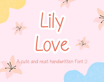 Czcionka LilyLove, ładna czcionka odręczna, czcionka GoodNotes, schludna czcionka odręczna, czcionka do pisma odręcznego, schludne pismo odręczne, czcionka do robienia notatek
