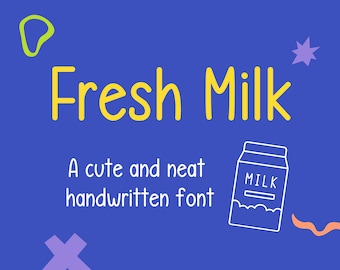 Fresh Milk Schriftart | niedlich und ordentlich handgeschriebene Schrift, Goodnotes, einfache Schrift, Studieren Sie digitale Notiz, niedliche Schrift, Schriftplaner, Handschriftschrift