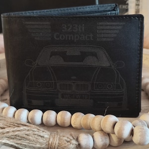 Geldbörse schwarz l BMW E36 l Portemonaie l Geldbeutel l 3er BMW l Wunschgravur l Kennzeichen