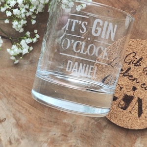 Gin glass l It's Gin o'clock l Engraving with name l Desired name l Gin glass engraved l Gift