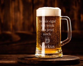 Bierkrug mit Henkel l Gravur l Bierglas l Is mir egal ich trink das jetzt noch l Personalisierbar l lustig l Name