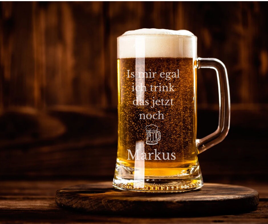 Kleiner Bierkrug mit Henkel l Gravur l Bierglas l Is mir egal ich trink das jetzt noch l Personalisierbar l lustig l Name