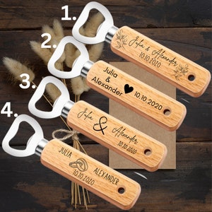Beer opener l Wedding gift l Bride and groom names l Wedding date l Bottle opener engraving individually
