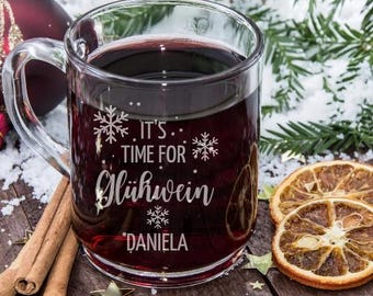 Mulled wine mug glass | Mulled wine | Name | Personalized mulled wine mug | Christmas gift | Advent season | Mulled wine glass