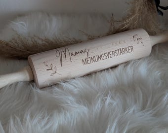 Nudelholz groß l Teigroller l personalisiert l graviert l Geschenk Mama l Geschenk Oma l Geschenk Hochzeit l Nudelholz Name