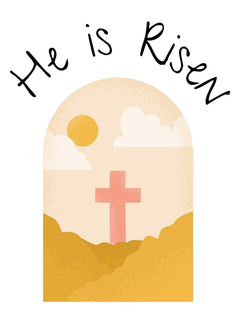 He is Risen, Digital Download, Printable, Easter, Wall Art, Religious