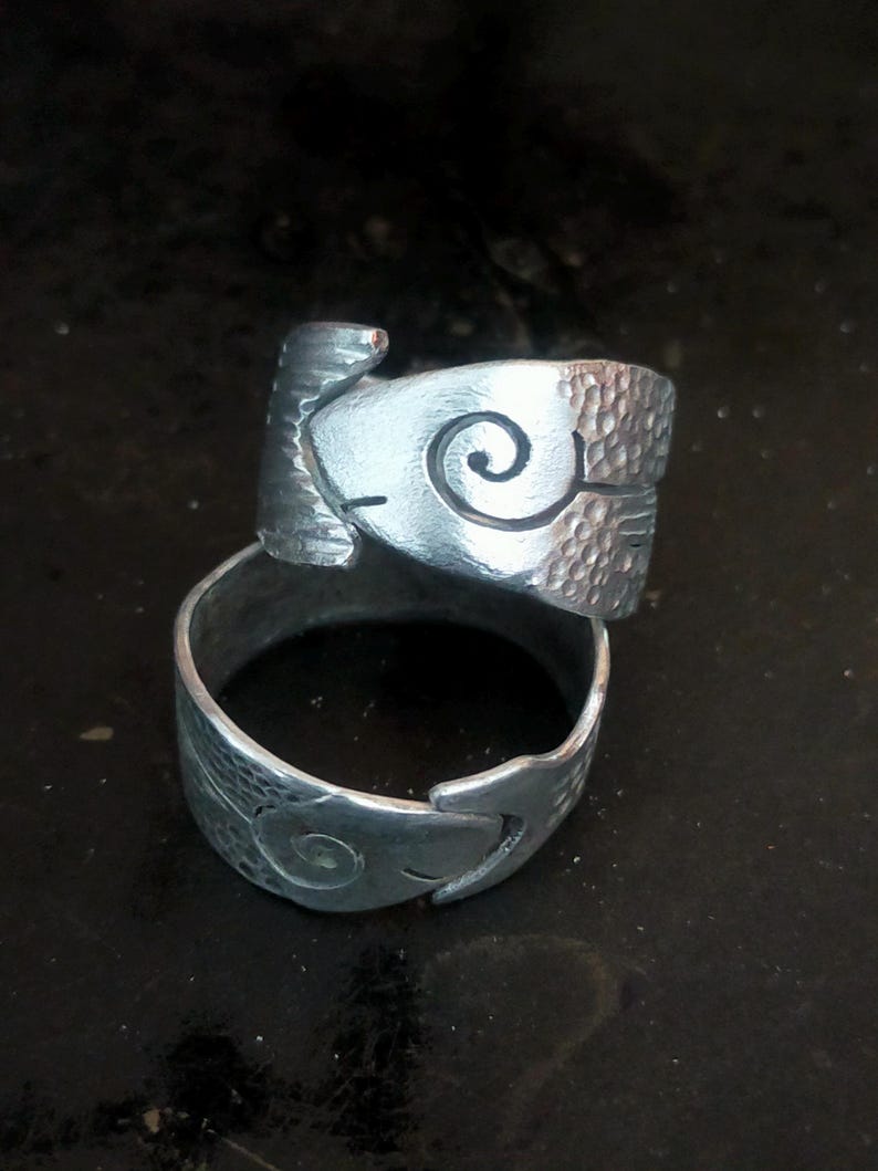 Cheerful Fish Ring, Fish Bites Tail, Aluminum Fish Ring Reclaimed From ...