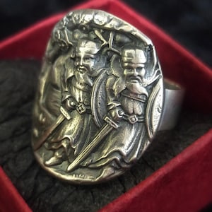 Dwarf lords ring, Viking warriors ring, Dwarf kings alliance, Custom made solid silver ring, Unique ring gift, My Treasure, Warriors gift