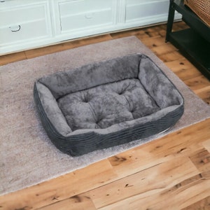 Bed For Dog, Square Plush Kennel, Small Dog Sofa, Pet Supplies, Pet Comfort, Accessories Gray