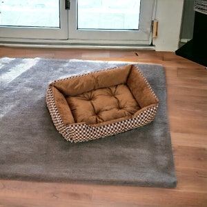 Bed For Dog, Square Plush Kennel, Small Dog Sofa, Pet Supplies, Pet Comfort, Accessories Brown