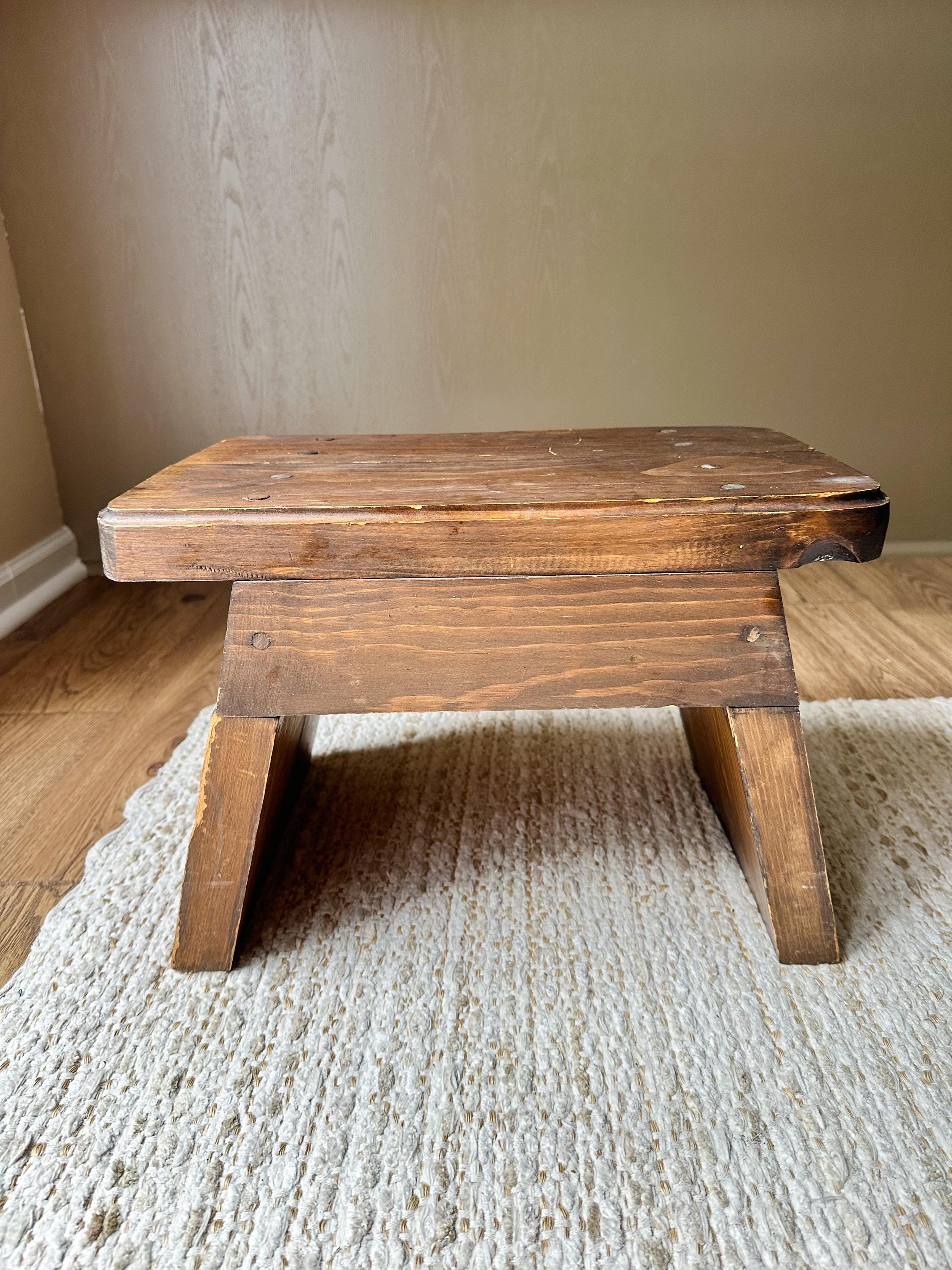 Vintage Rustic Farmhouse Style Wooden Step Stool Foot Stool - Etsy