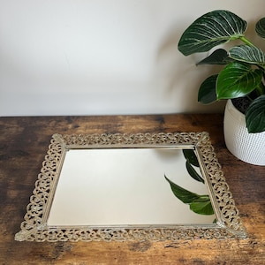 Vintage Hollywood Regency Style Gold Vanity Mirror